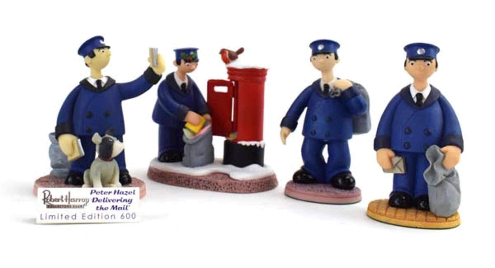 Four Robert Harrop Camberwick Green figures: CG07 Peter Hazel (Postman), CG98 Peter Hazel (Postman), - Image 2 of 2