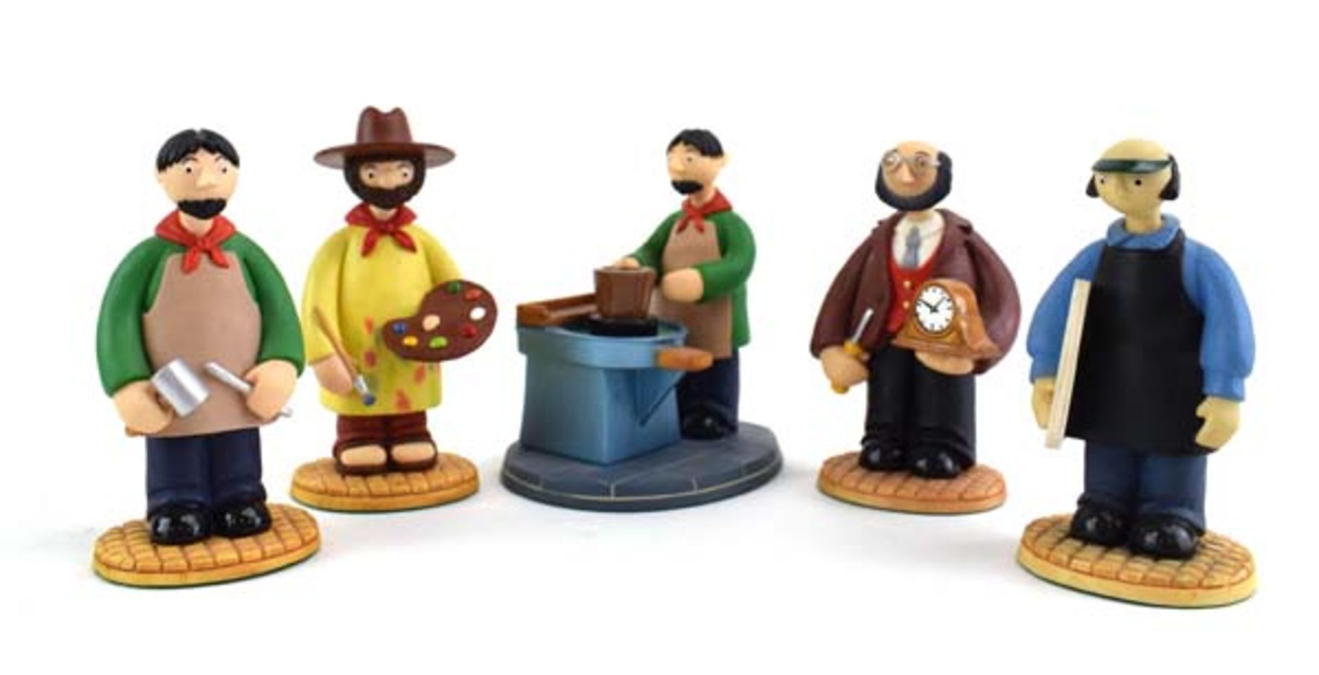 Five Robert Harrop Camberwick Green figures: CG52 The Artist, CG37 Mr Munnings (Printer), CG44 Mr - Image 2 of 2