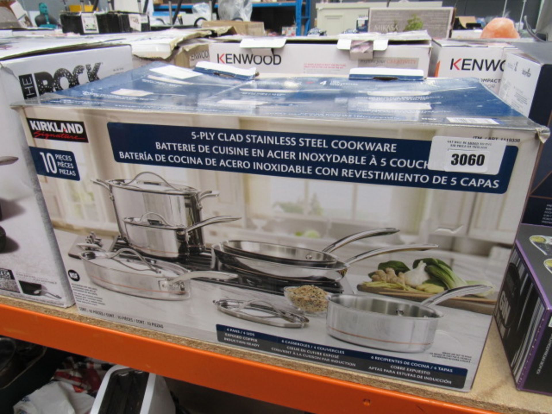 Kirkland stainless steel cookware set, with box