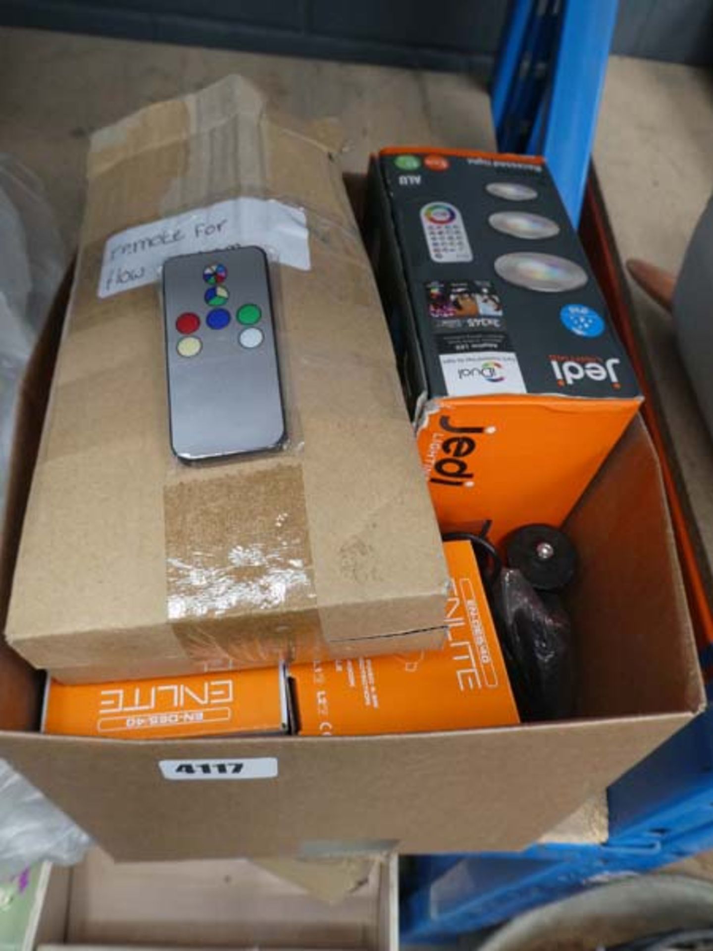 Box containing Flow Stream, downlights, etc