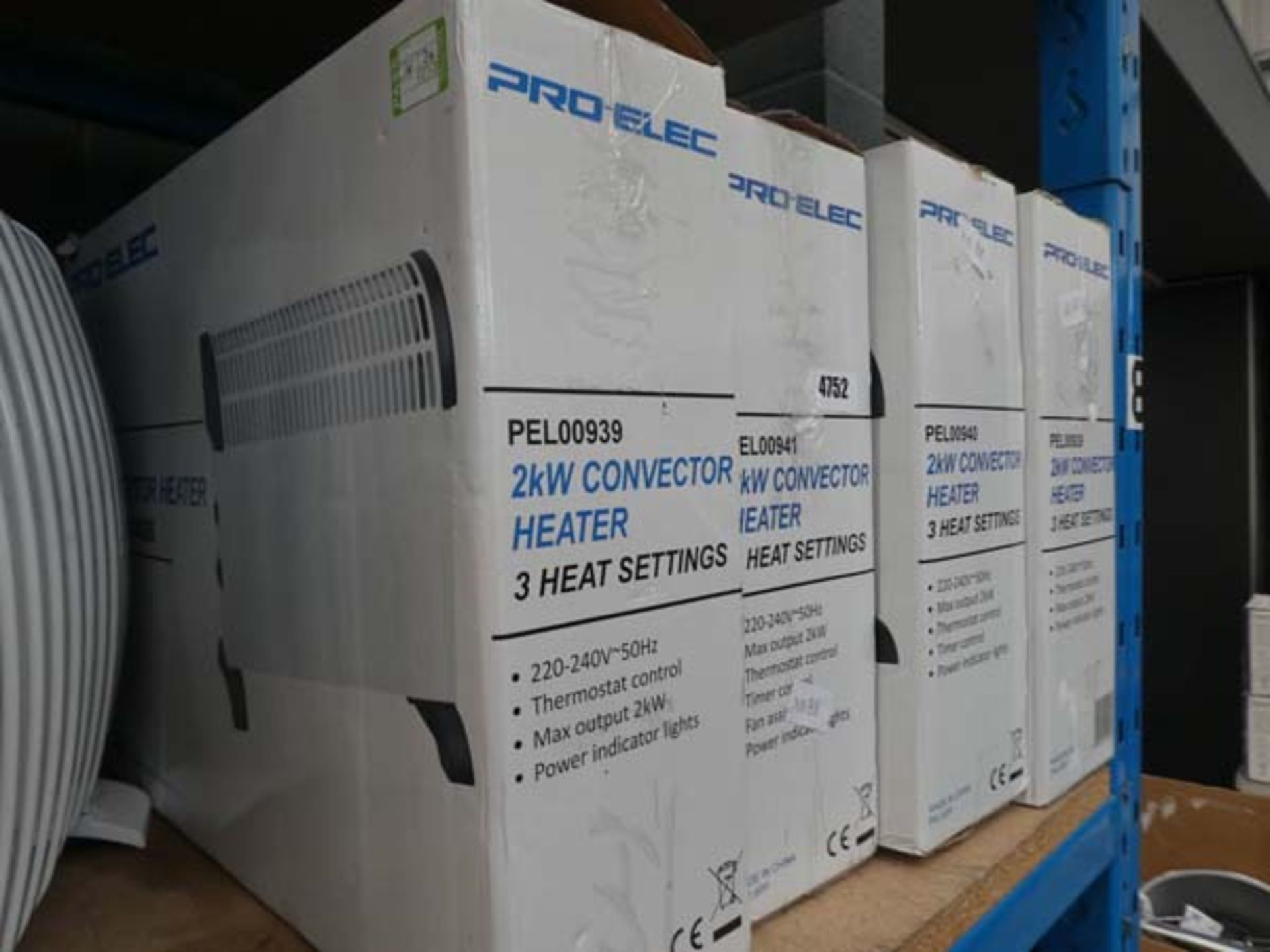 4 boxed Pro Elec convector heaters