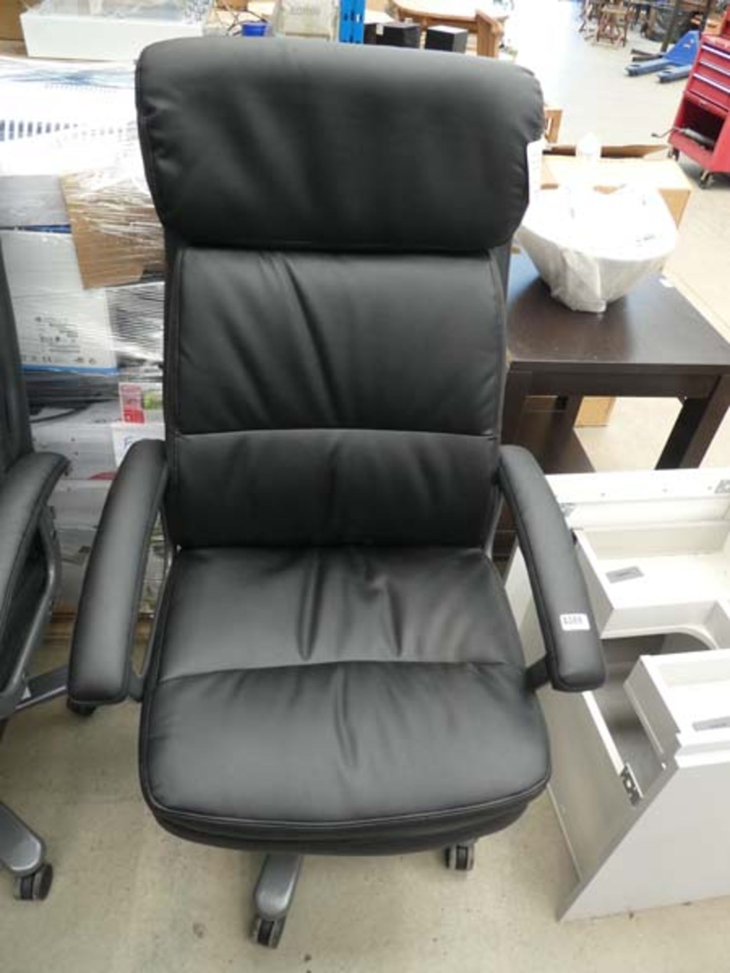 Black high back executive style swivel armchair