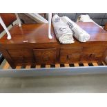 Dark wood coffee table with 4 drawers under