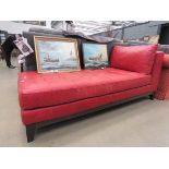 Red leather day bed
