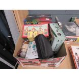 Boxed karaoke set, plus a box containing models and children's games