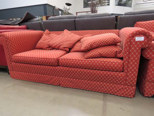 Red floral sofa bed