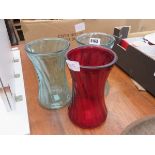 3 glass vases