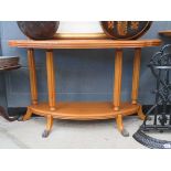 Demi lune two tier console table