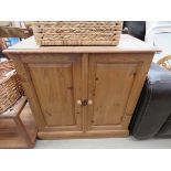 Pine double door cupboard (af)