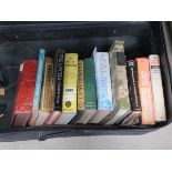 Suitcase containing: Napoleon, Wedgwood, Churchill and other reference books