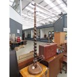 Oak barley twist floor lamp