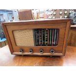 Vintage radio in walnut case