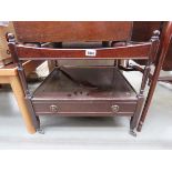 Reproduction 2 tier lamp table with single drawer