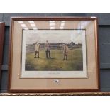 Framed and glazed golfing print