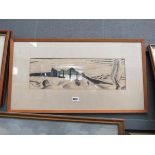 (6) Framed and glazed picture - mountainous landscape