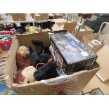 Box containing children's toys and games