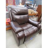132 Black leather effect reclining armchair