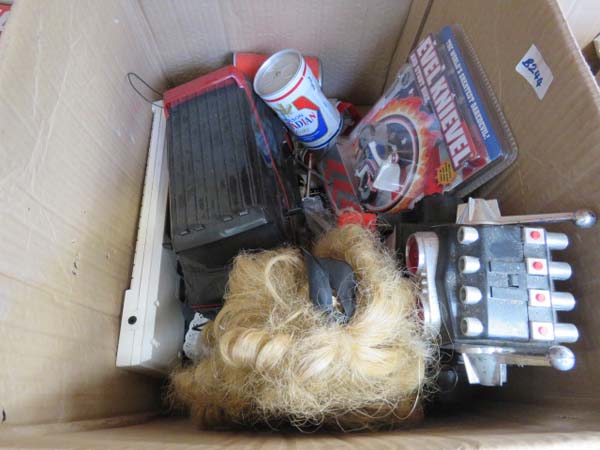 Box containing a child's doll, Action Man and children's toys