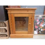 5391 - Glazed pine single door cupboard