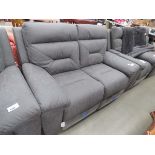 127 Grey suede effect 2 seater reclining sofa