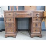 Oak kneehole desk