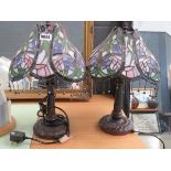 Pair of Tiffany style table lamps (as found)