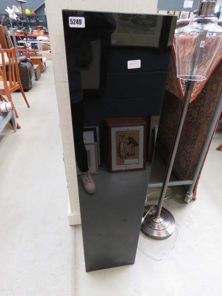 Narrow black painted high gloss storage cabinet