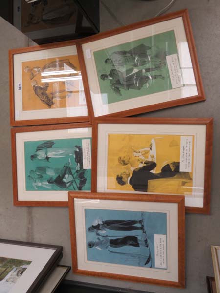 5 framed and glazed tobacco advertising prints