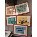 5 framed and glazed tobacco advertising prints