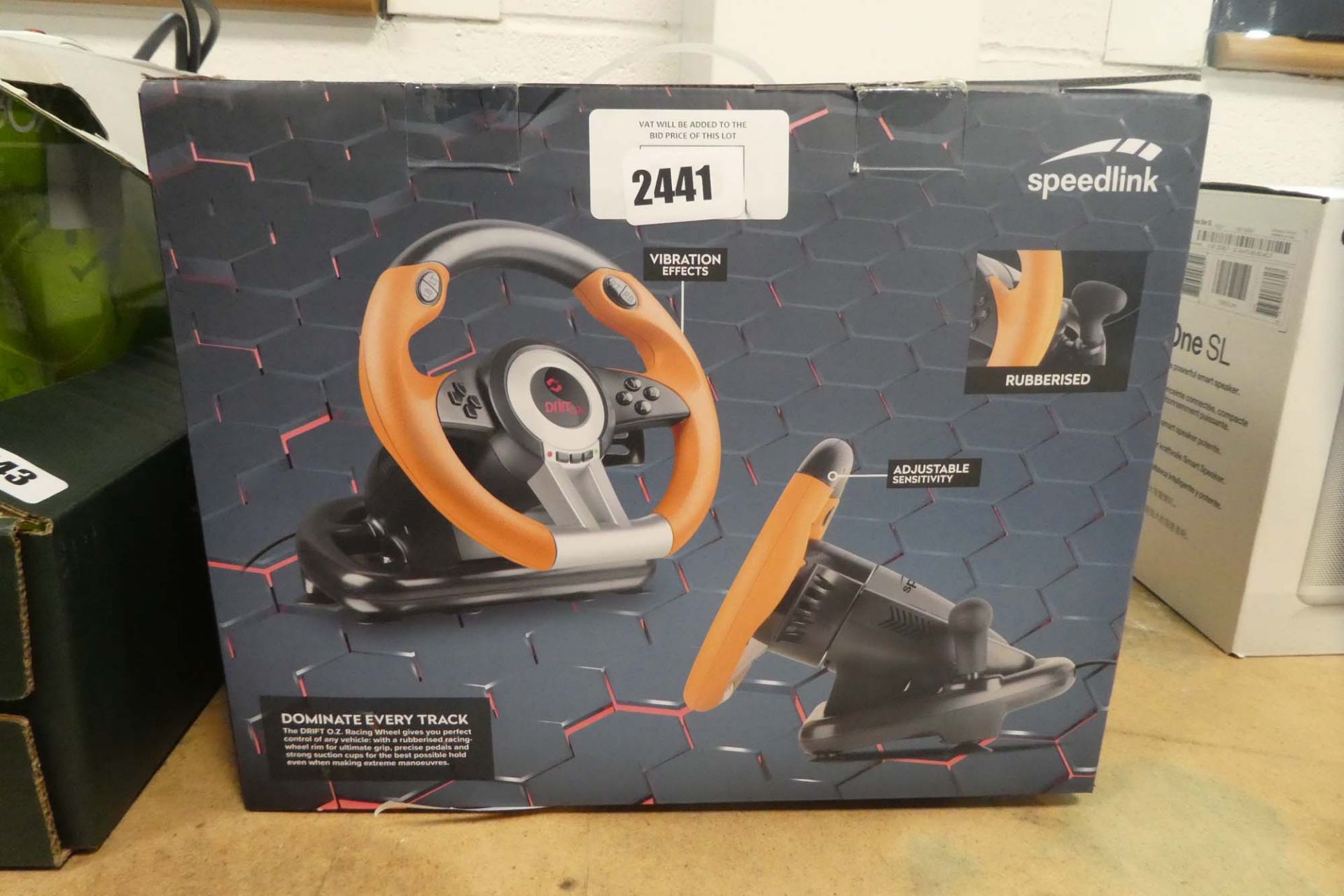 2115 Boxed SpeedLink Drift OZ gaming wheel
