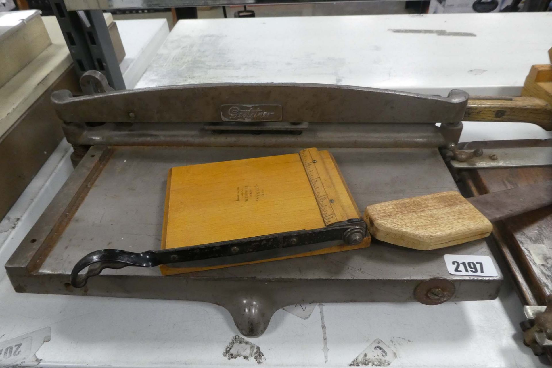 Book binders Plough, knife, 2 presses, Gestetner guillotine & Jaynay small Trimmer - Image 2 of 3