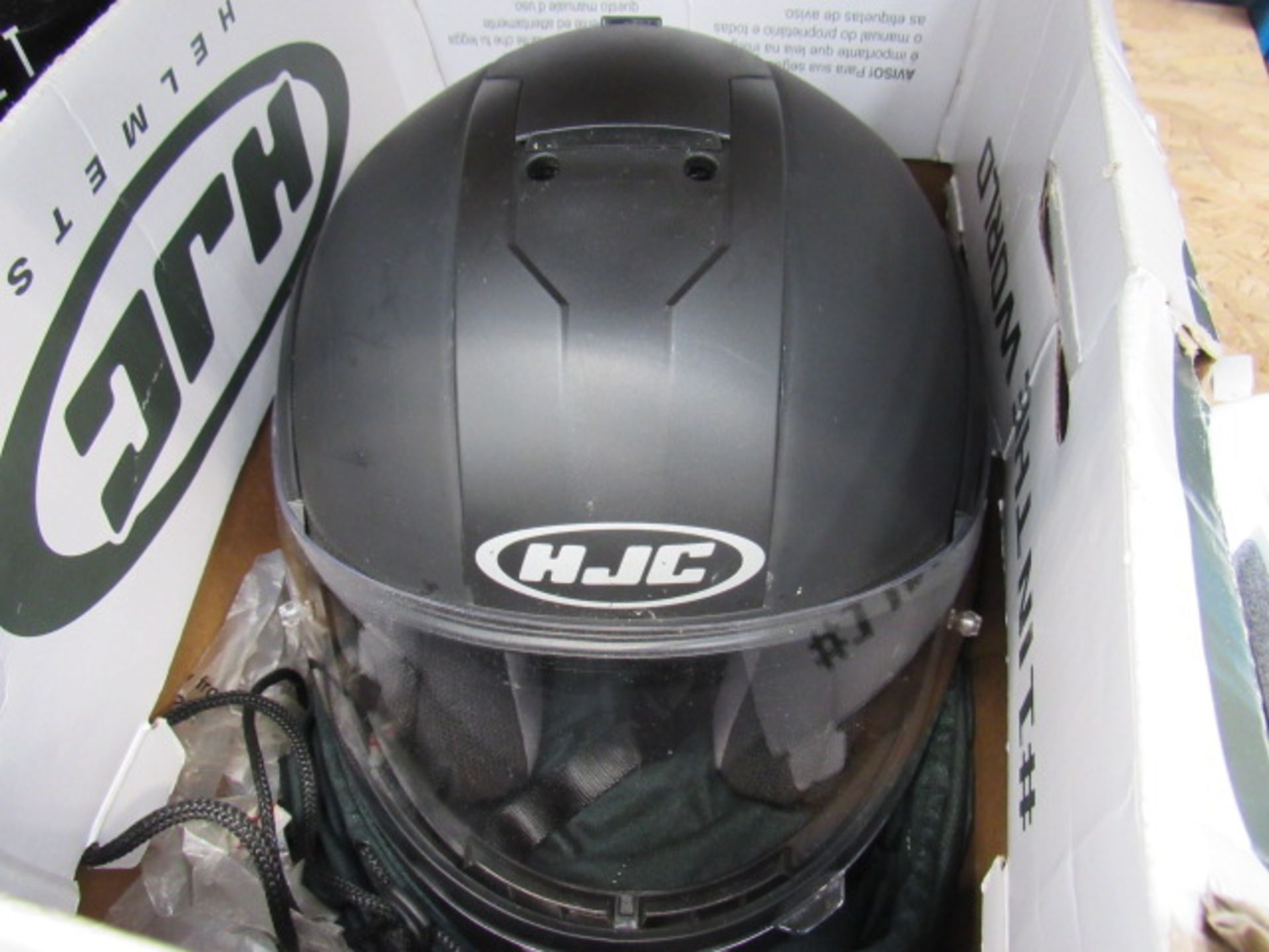 HJC crash helmet with visor and cover