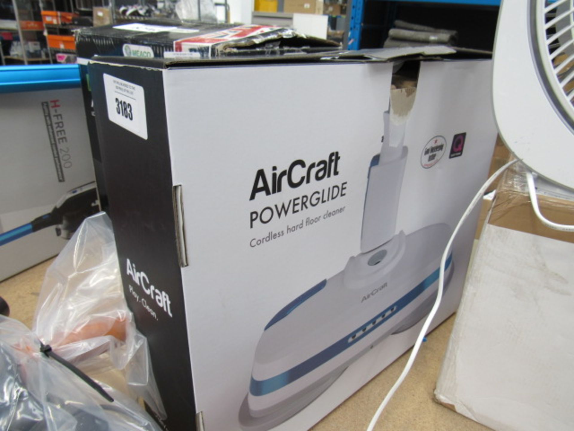 Aircraft power glide cordless hard floor cleaner with box