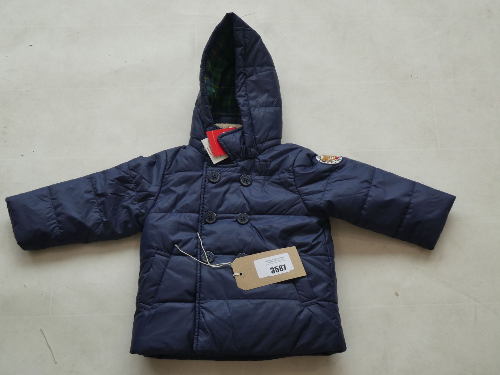 Miki House original 2 in 1 navy puffer jacket and fleece bodywarmer child's size 90 (2 years old)