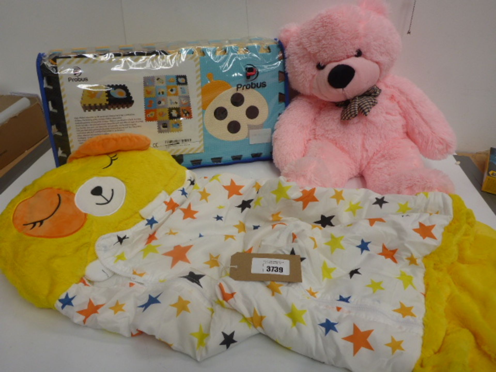 Kids Animal Sleeping bag, Probus interlocking animal design play mat and large soft cuddly Teddy