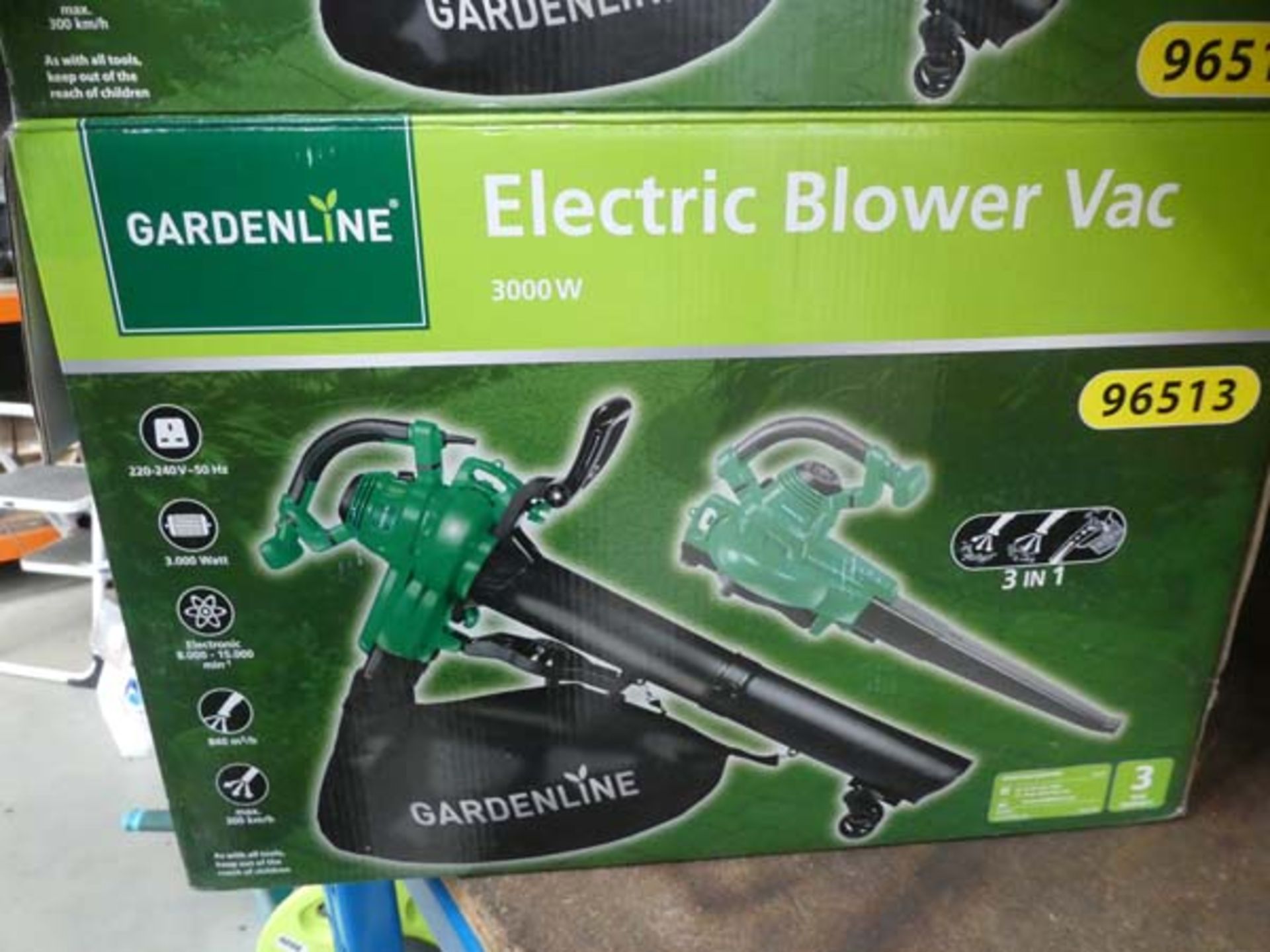Boxed Gardenline electric blow vac
