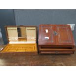 Modern stationery box and a leather clad jewellery box