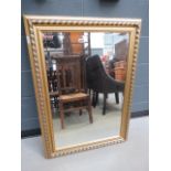 Rectangular bevelled mirror in gilt rope twist frame