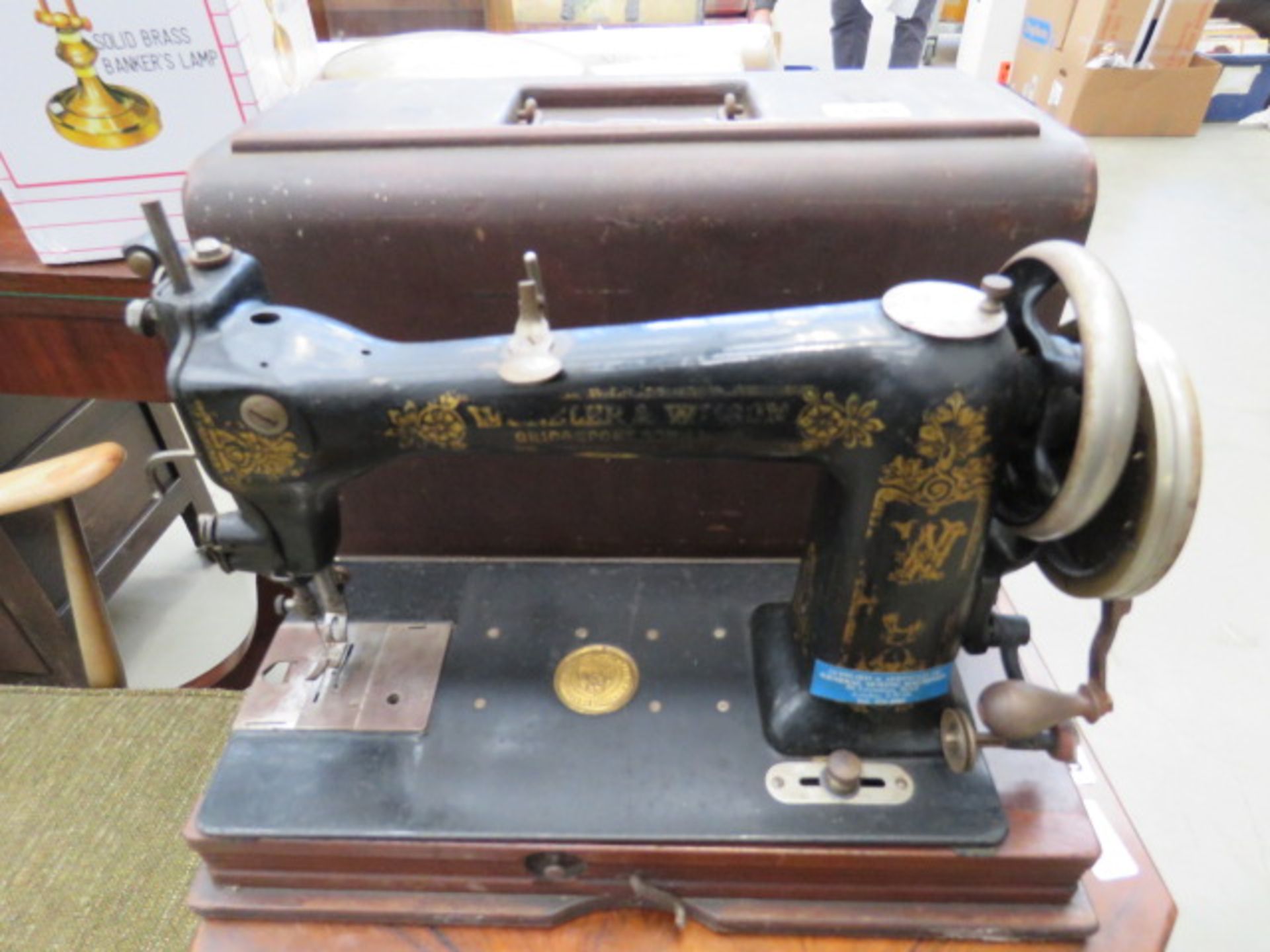 Cased Wheeler & Wilson sewing machine (af)