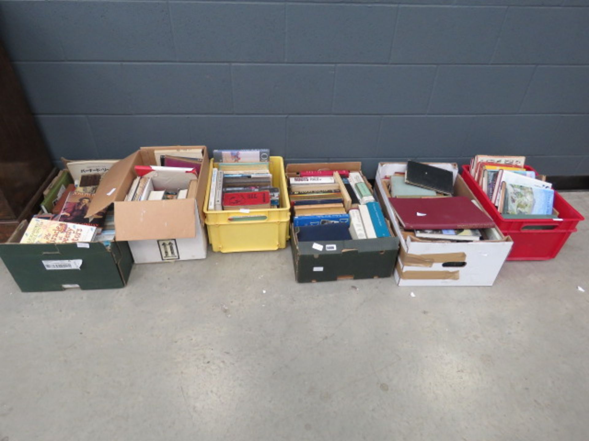 6 boxes containing a miscellaneous collection of local history books, biographies and novels