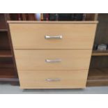 5078 Pine finished chest of 3 drawers