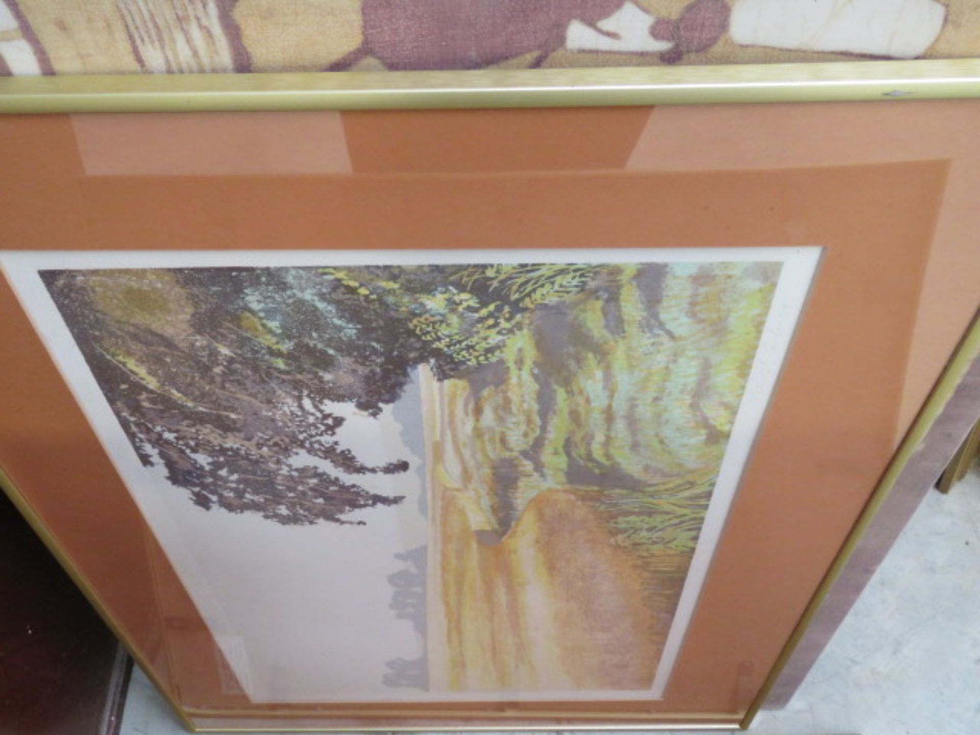 5282 2 Limited Edition prints entitled 'February' and 'Path Around a Field', plus an African batik - Image 2 of 3