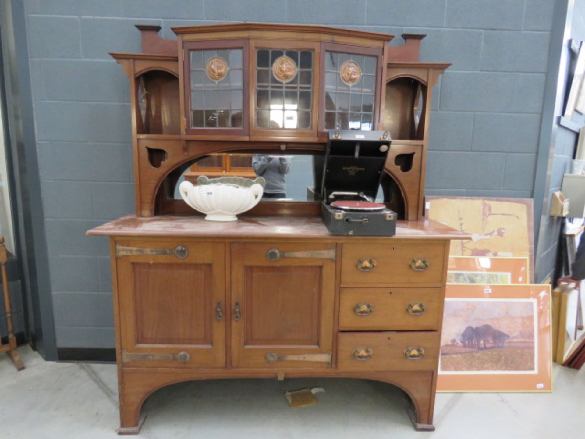 Commercial Arts & Crafts mirror back sideboard