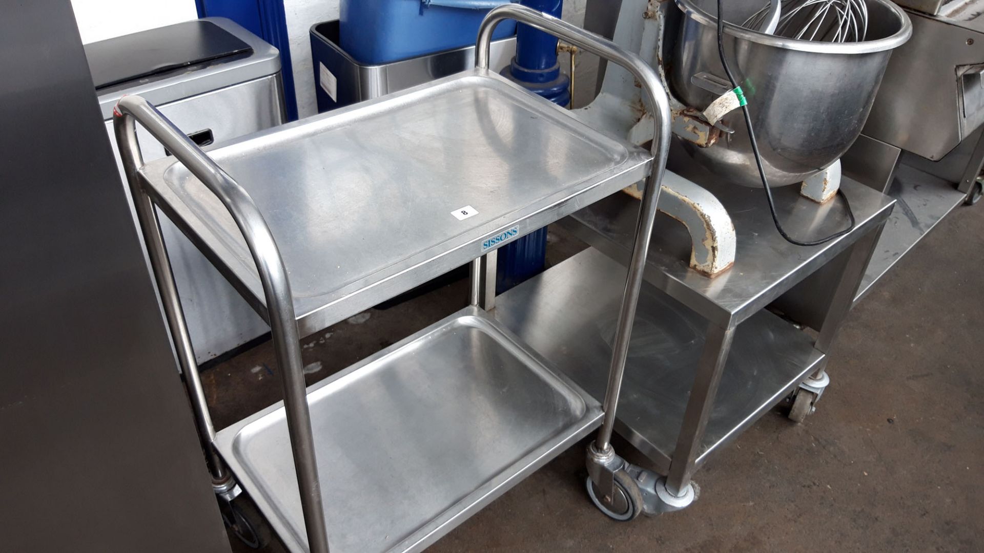 64cm Sissons stainless steel 2 tier trolley