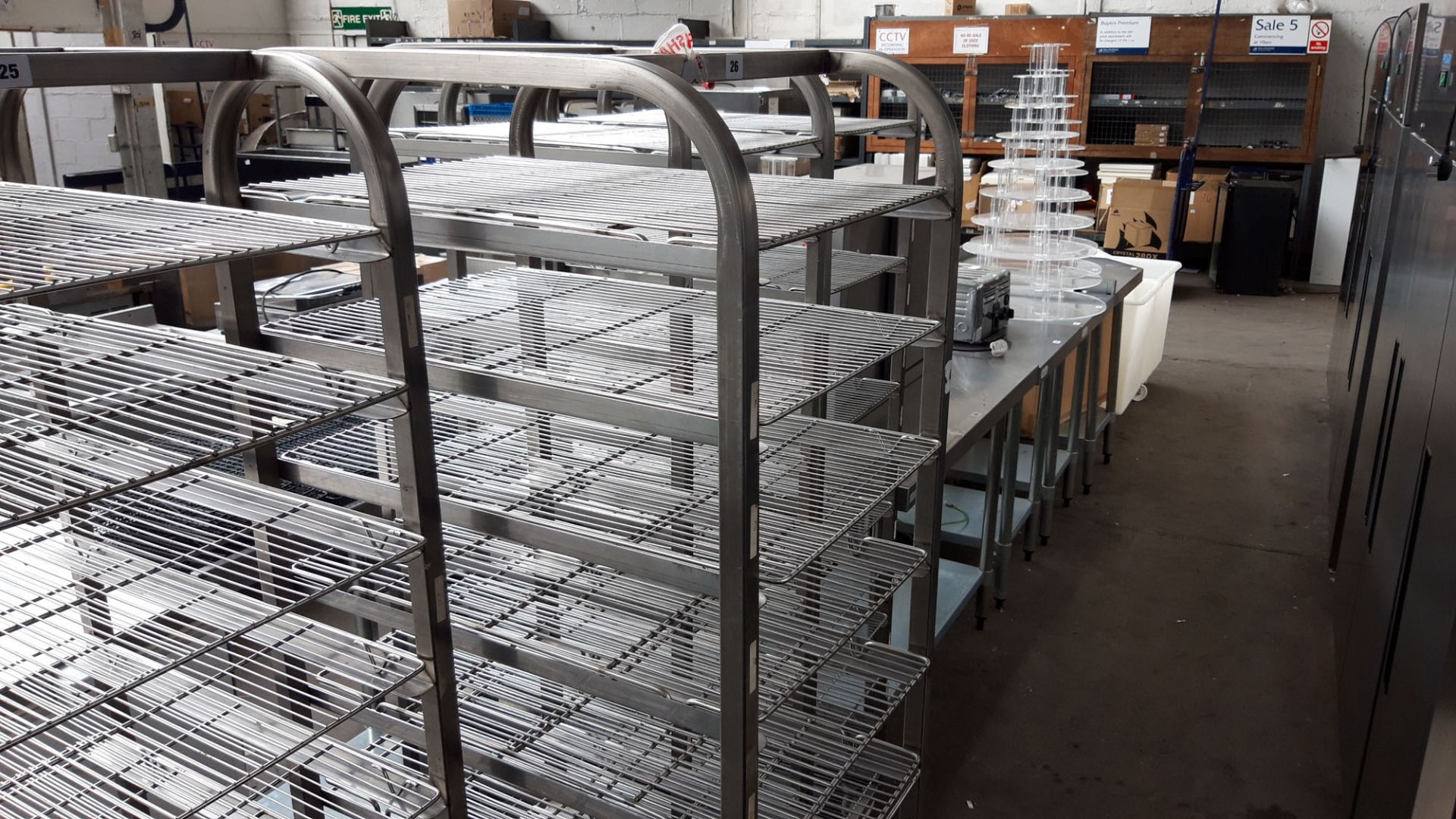 Stainless steel mobile bakers rack with trays, 46cm x 60cm