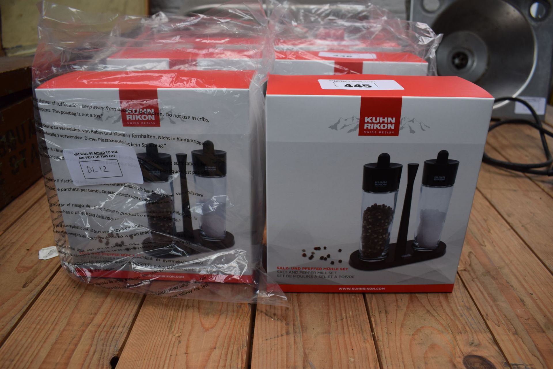 2 Kuhn Rikon salt and pepper mill sets