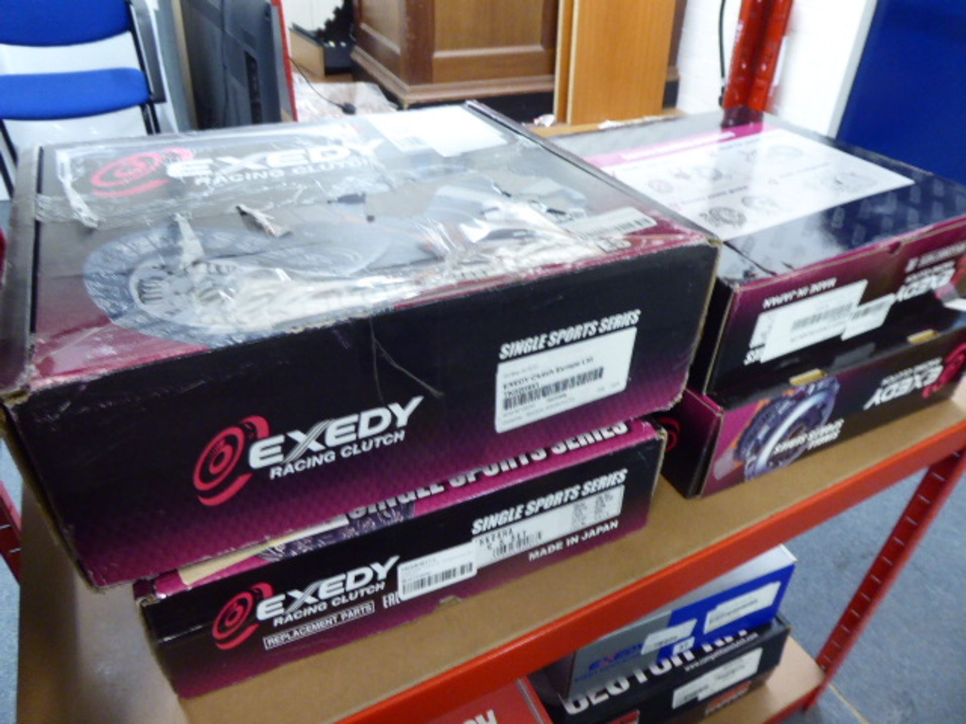 Two shelves of Exedy, Fidanza and Action Clutch clutch kits - Image 2 of 4