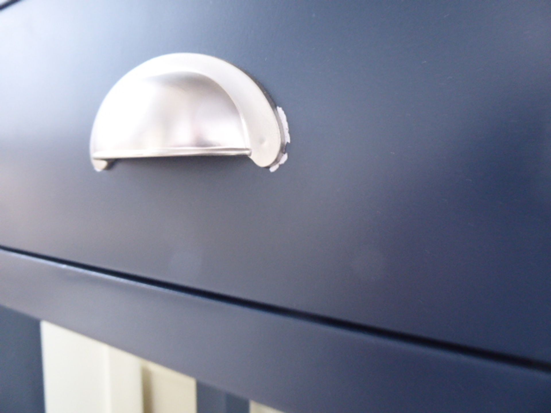 Blue painted oak top telephone table, 50cm wide - Image 3 of 3