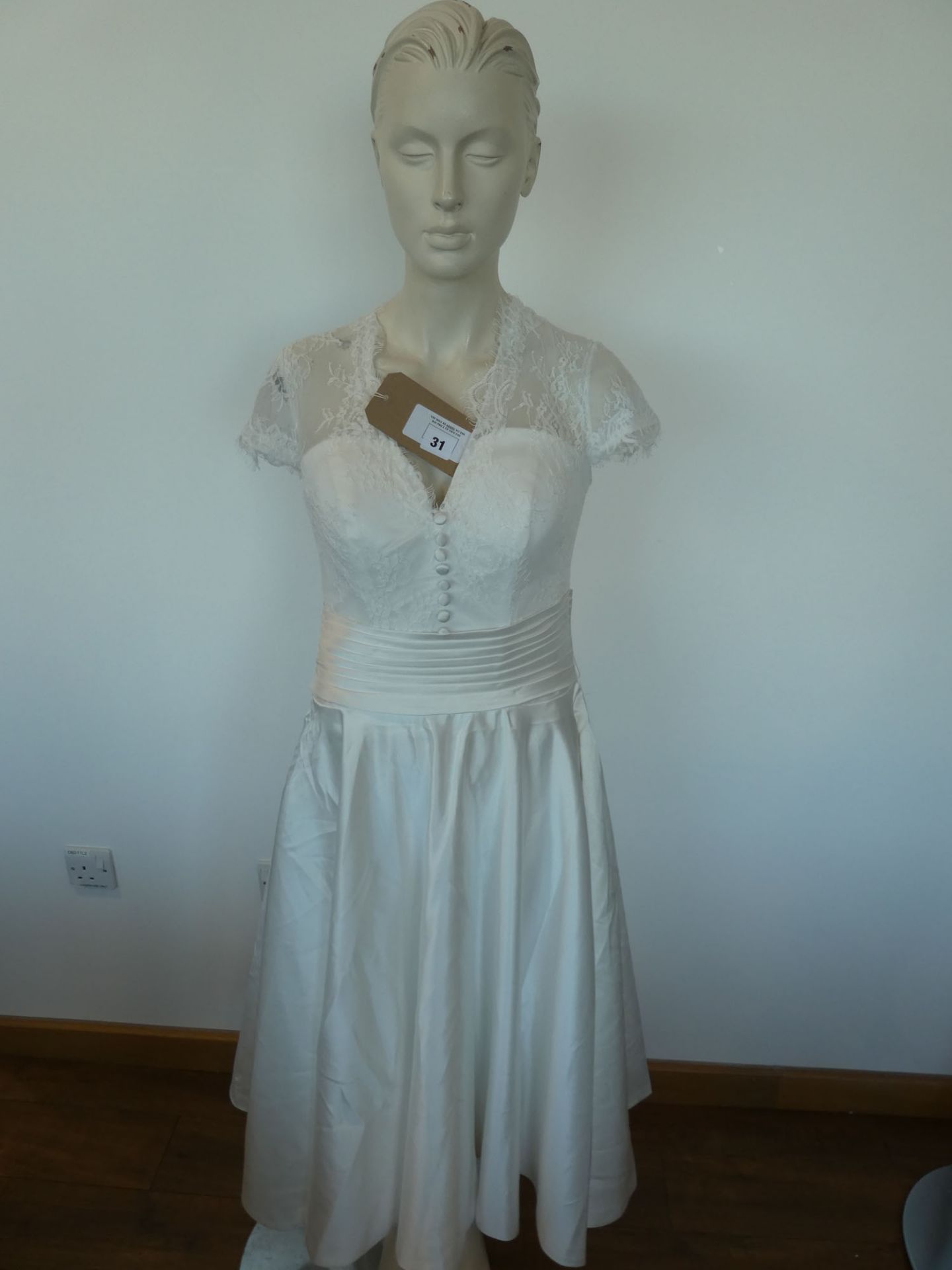 Ladies lace top wedding dress in white size S