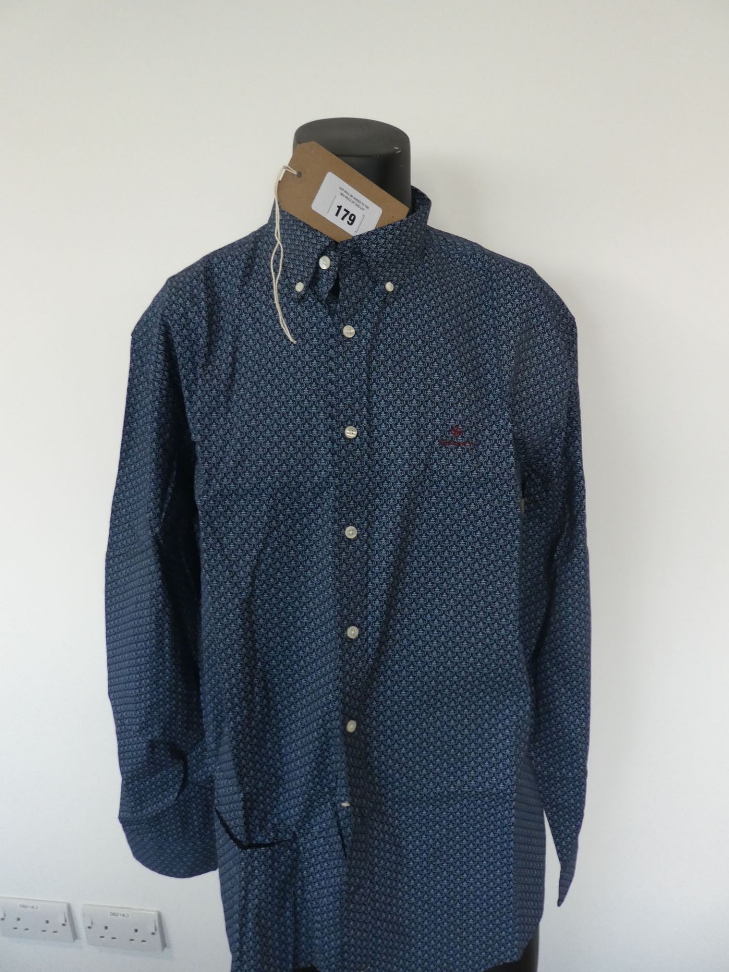 Gant micro print regular shirt in marine size XXL